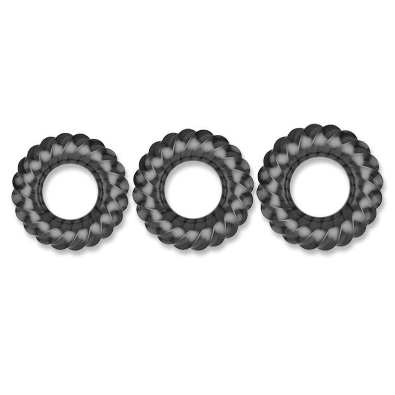 Wellness Health. Ring - 3 stuks TPE penisringen voor mannen