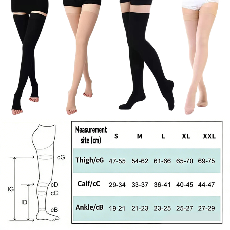 Compression Knee Sleeve - 20-32 mmHg Compressiekousen Beenwarmers Dijkousen Stressverlichtende
